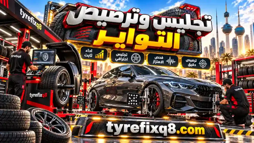 تجليس وترصيص التواير باستخدام معدات مخصصة لتقليل الاهتزاز وتحسين ثبات السيارة على الطريق