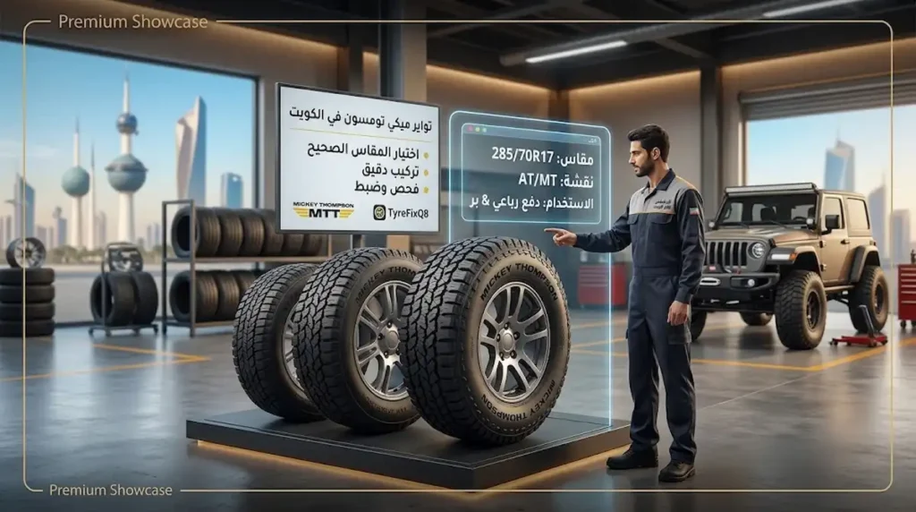 طريقة اختيار المقاس والنقشة المناسبة للطرق البرية والمدينة وخدمة التركيب والفحص